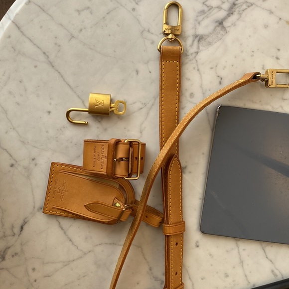 Authentic Louis Vuitton Strap Complete Bag Set Vachetta Leather - Picture 1 of 10